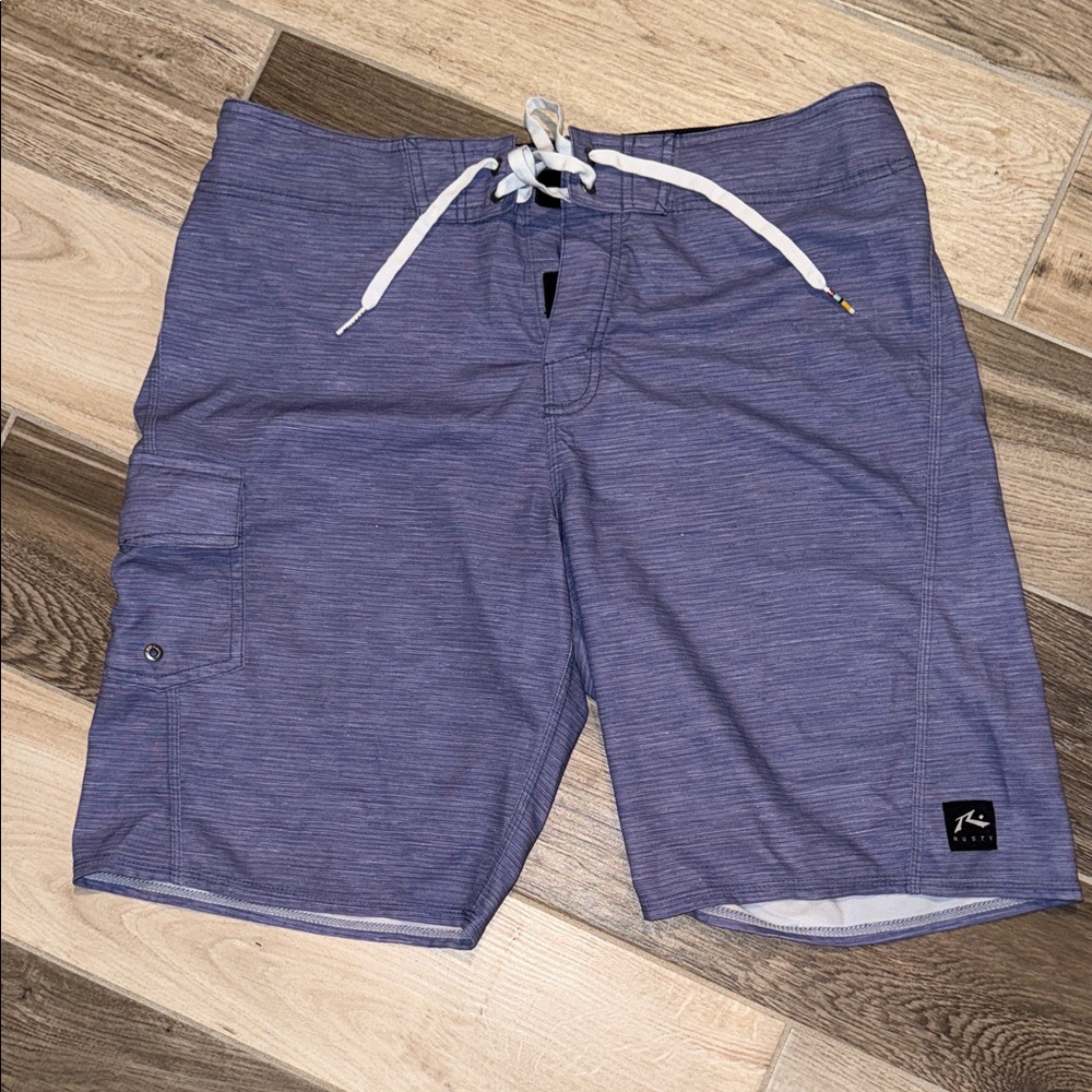 Rusty Men's Indigo Board Shorts Sz 34 EUC